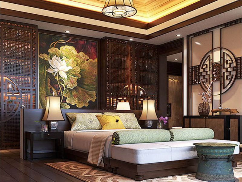 Thiết kế phòng ngủ phong cách Á Đông đương đại