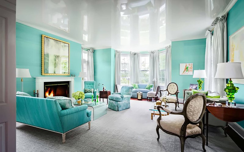 Ý nghĩa của màu lam ngọc - Turquoise trong nội thất