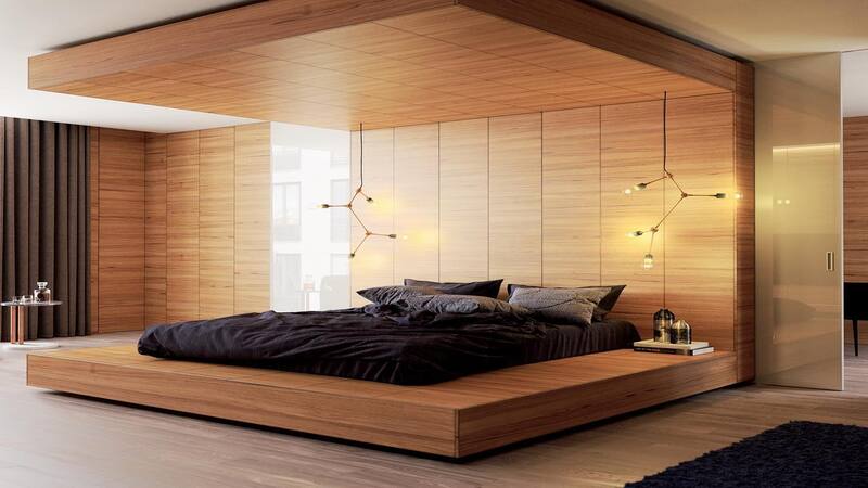 Nội thất phòng ngủ gỗ thông