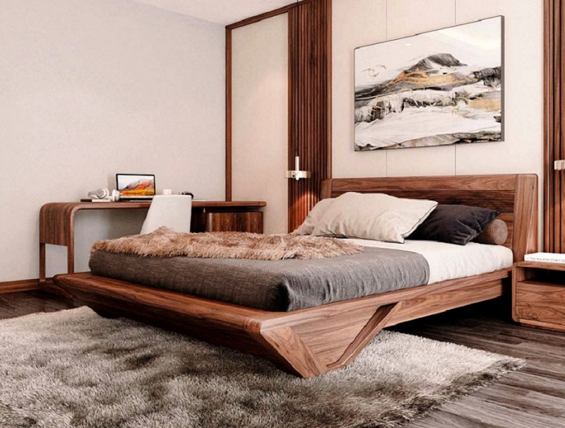 Các mẫu giường gỗ đẹp làm từ gỗ tự nhiên