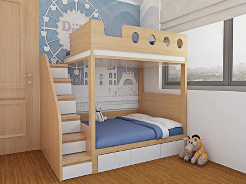 Ưu điểm về giường tầng gỗ công nghiệp