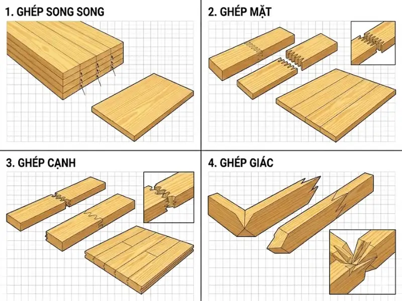 4 kiểu ghép thông phổ biến