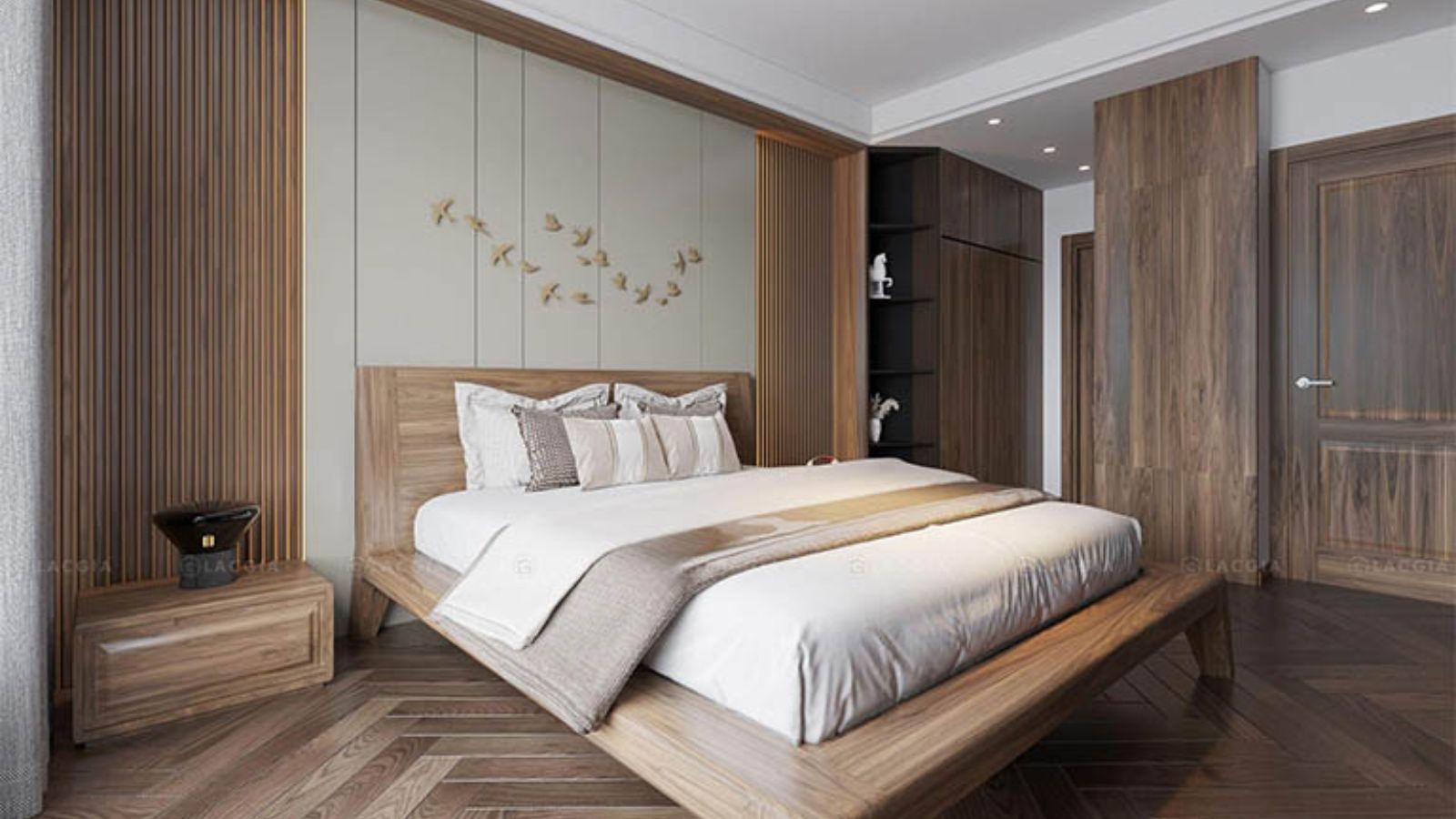 Ứng dụng gỗ Ash trong phòng ngủ 