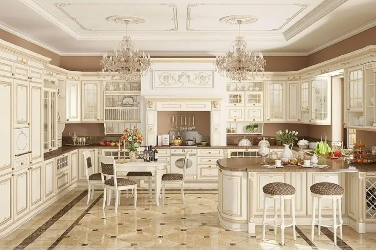 Phòng bếp tân cổ điển sang trọng