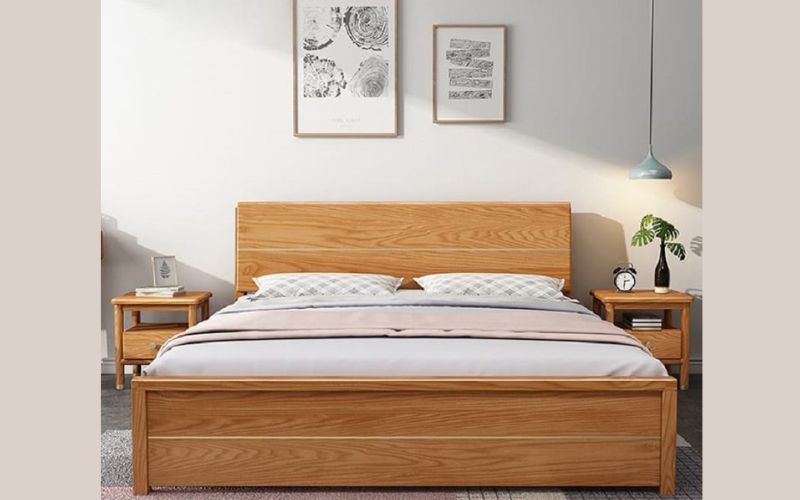 Mẫu giường gỗ sồi đẹp