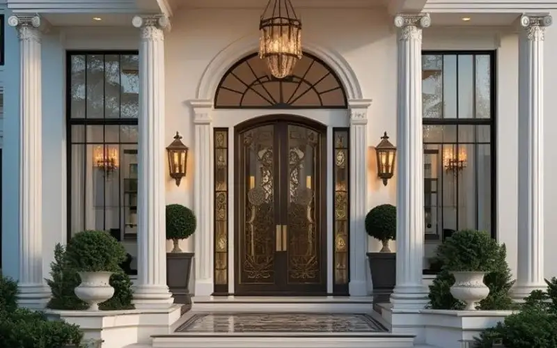 Mẫu cửa gỗ đẹp cho mặt tiền