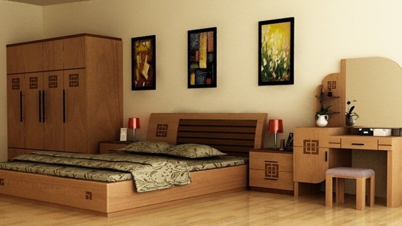 Nội thất phòng ngủ gỗ xoan đào