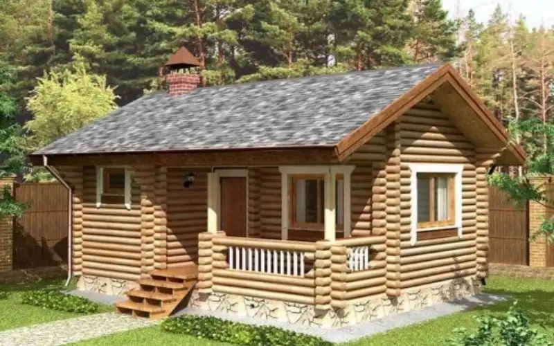 Nhà gỗ mái chữ A kết hợp cửa kính thông thoáng