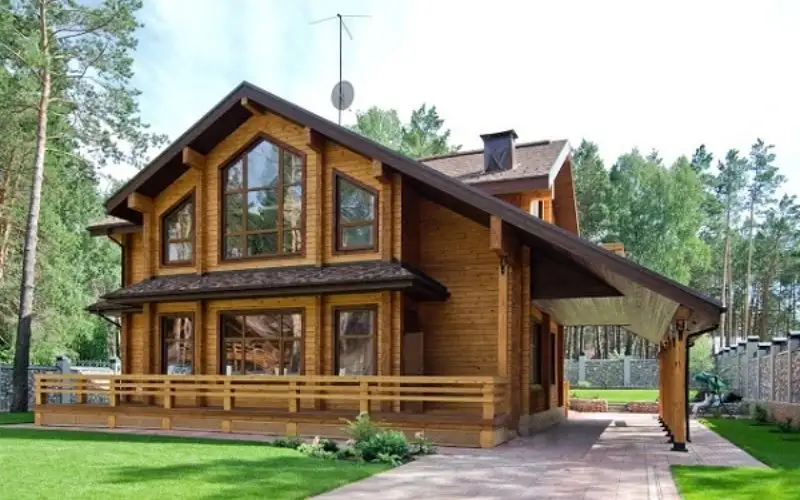 Mẫu nhà gỗ đẹp mái dốc ấn tượng