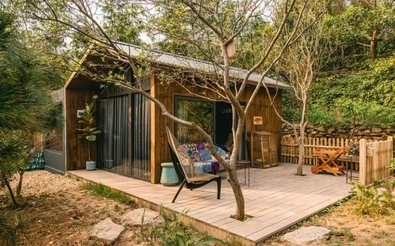 Nhà gỗ dùng làm khu nghỉ sinh thái