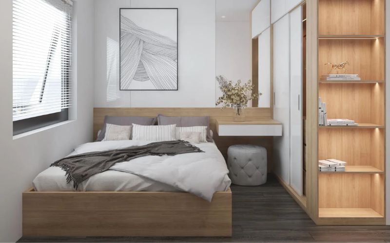 Giường gỗ MDF đơn giản