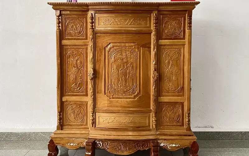 Tủ thờ gỗ hoa văn