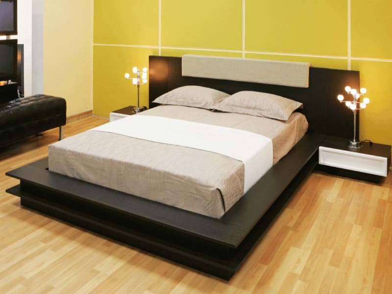   Mẫu giường gỗ không chân thiết kế độc lạ, hiện đại