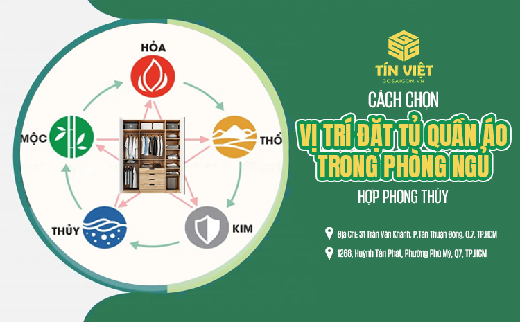 Cách chọn vị trí đặt tủ quần áo trong phòng ngủ hợp phong thủy