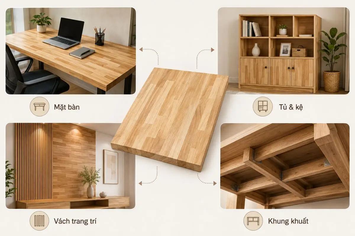 Gỗ ghép tràm dùng để làm gì?