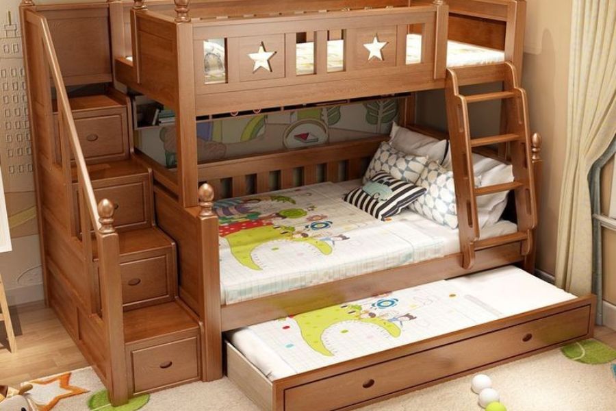 Mẫu giường tầng màu sắc trẻ em