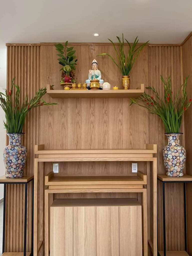 Bàn Thờ Gỗ Công Nghiệp Kết Hợp Tủ Lưu Trữ