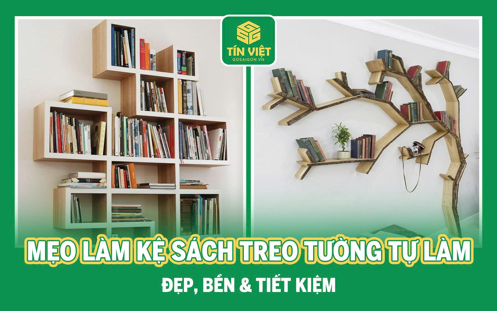 Kệ sách treo tường tự làm