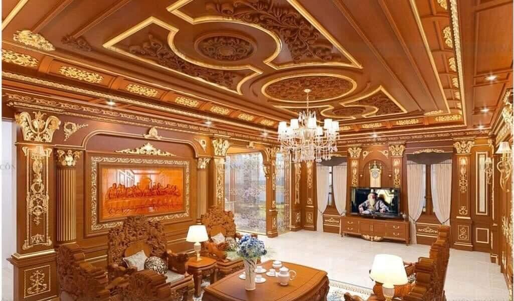 Mẫu trần gỗ tự nhiên cổ điển
