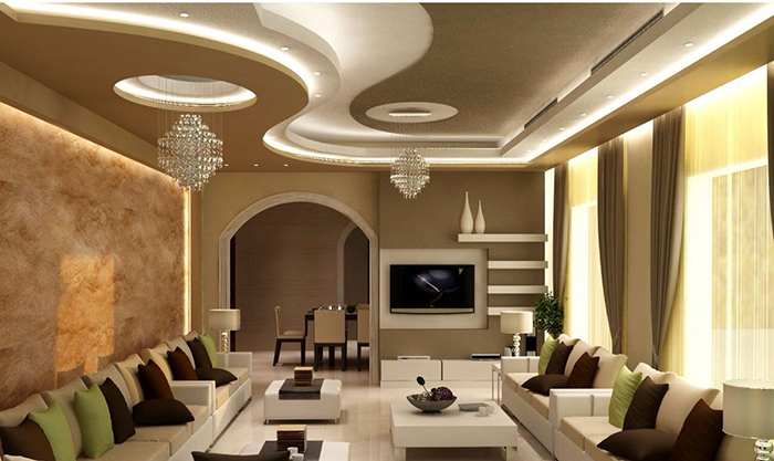 Trần thạch cao phối hợp ánh sáng đèn led thông minh