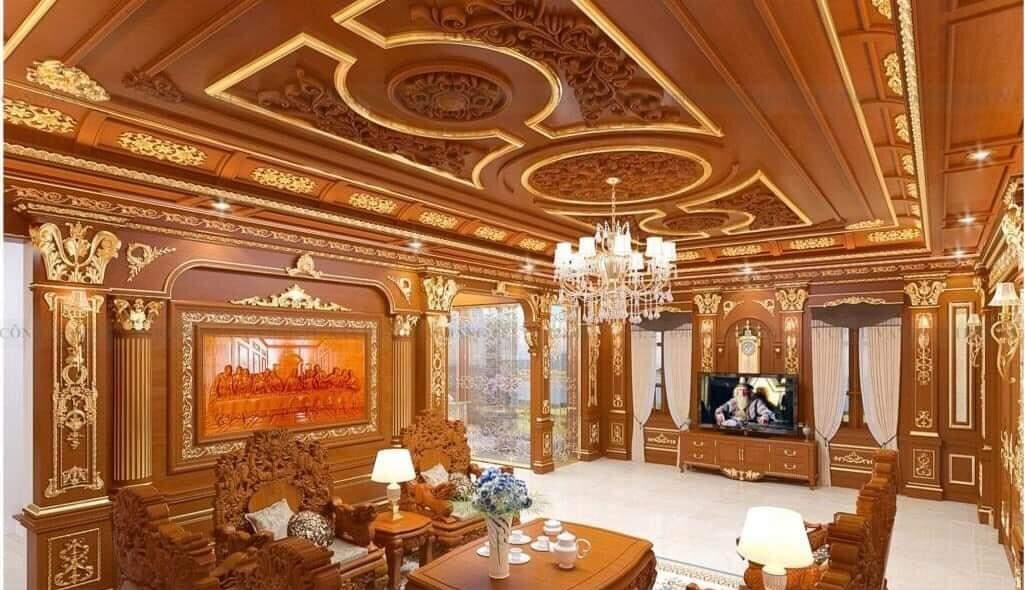 Trần gỗ tự nhiên làm không gian trở nên sang trọng