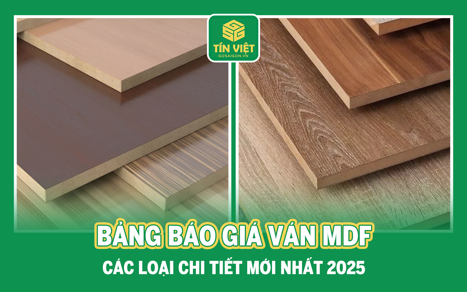 Bảng báo giá ván MDF
