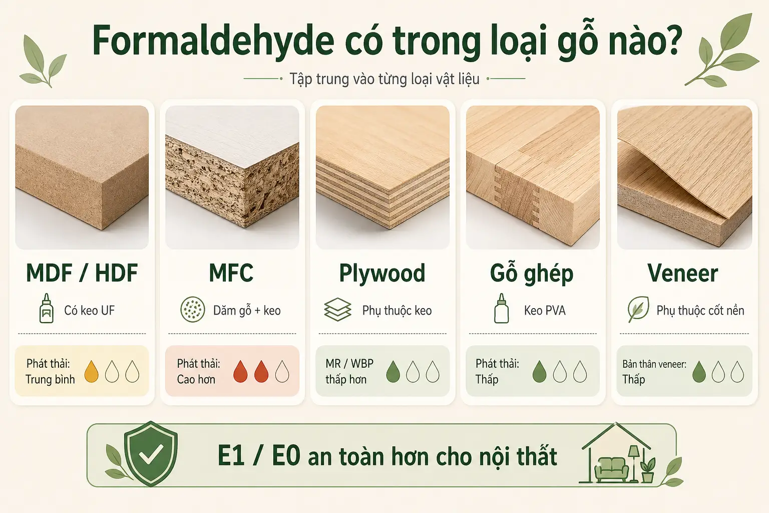 Formaldehyde có trong loại gỗ công nghiệp nào?
