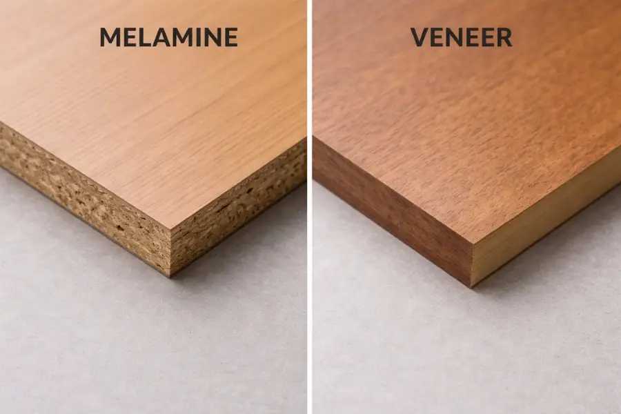Melamine so với Veneer (gỗ lạng)