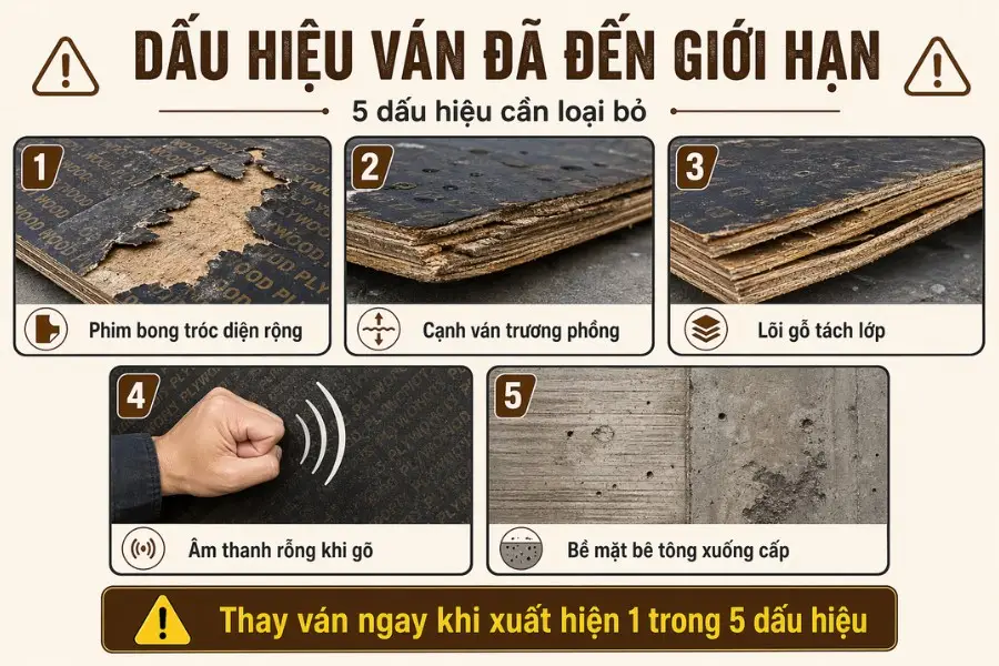 Dấu hiệu nhận biết ván không còn sử dụng được 