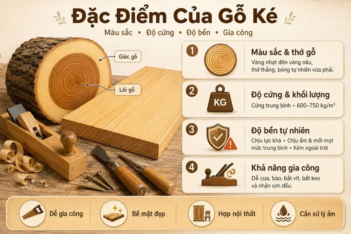  Đặc điểm nhận biết gỗ ké