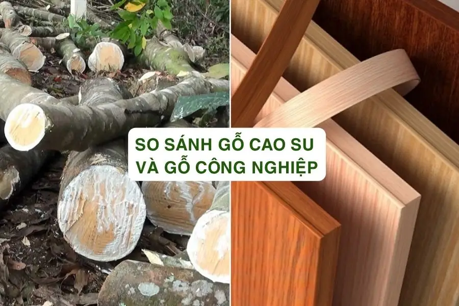 So sánh gỗ cao su và gỗ công nghiệp