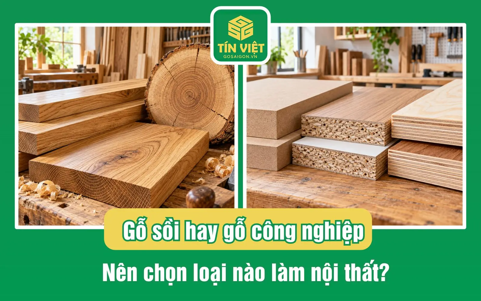phân biệt gỗ sồi và gỗ công nghiệp